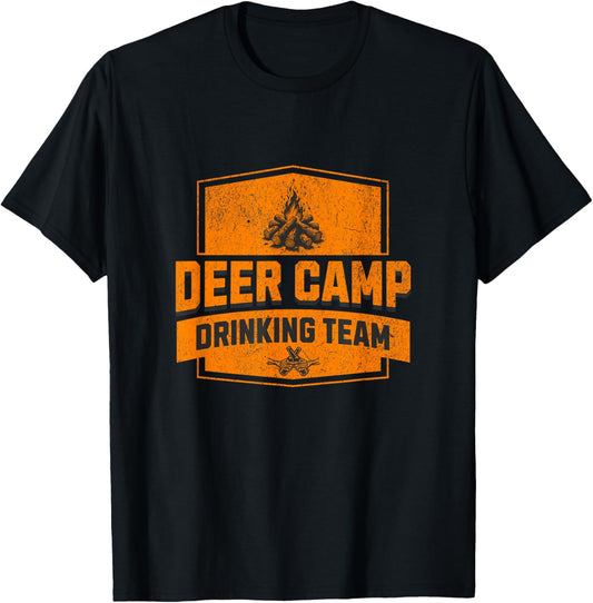 Deer Camp Drinking Team - Funny Hunting T-Shirt - T-Shirt | Black