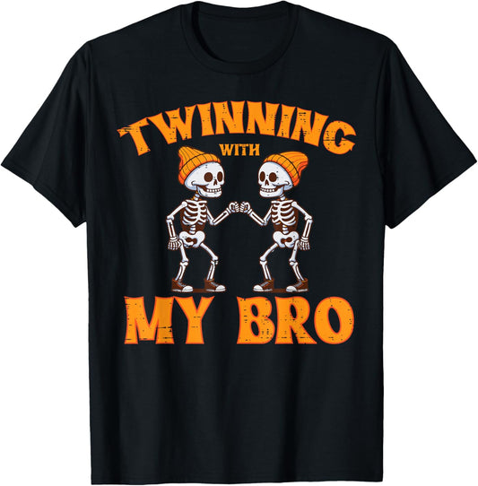 Twinning With My Bro Twin Brothers Halloween Kids Boys T-Shirt - T-Shirt | Black