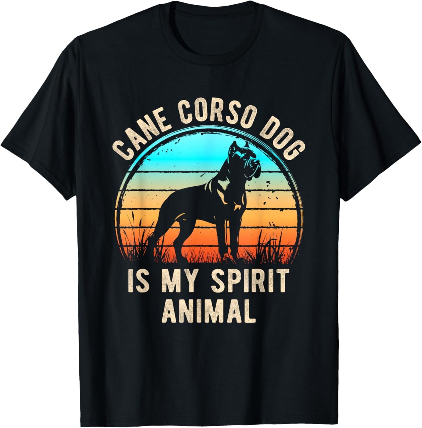 Cane Corso Dog Is My Spirit Animal Retro Dog Lovers T-Shirt - T-Shirt | Black