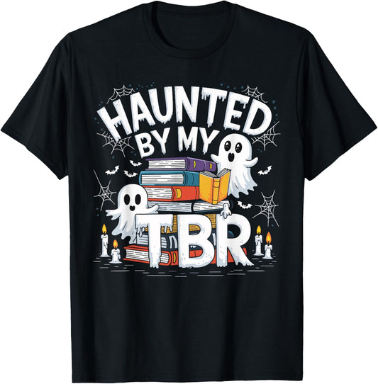 Halloween Book Lover Teacher Ghost Costume Haunted By My Tbr T-Shirt - T-Shirt | Black