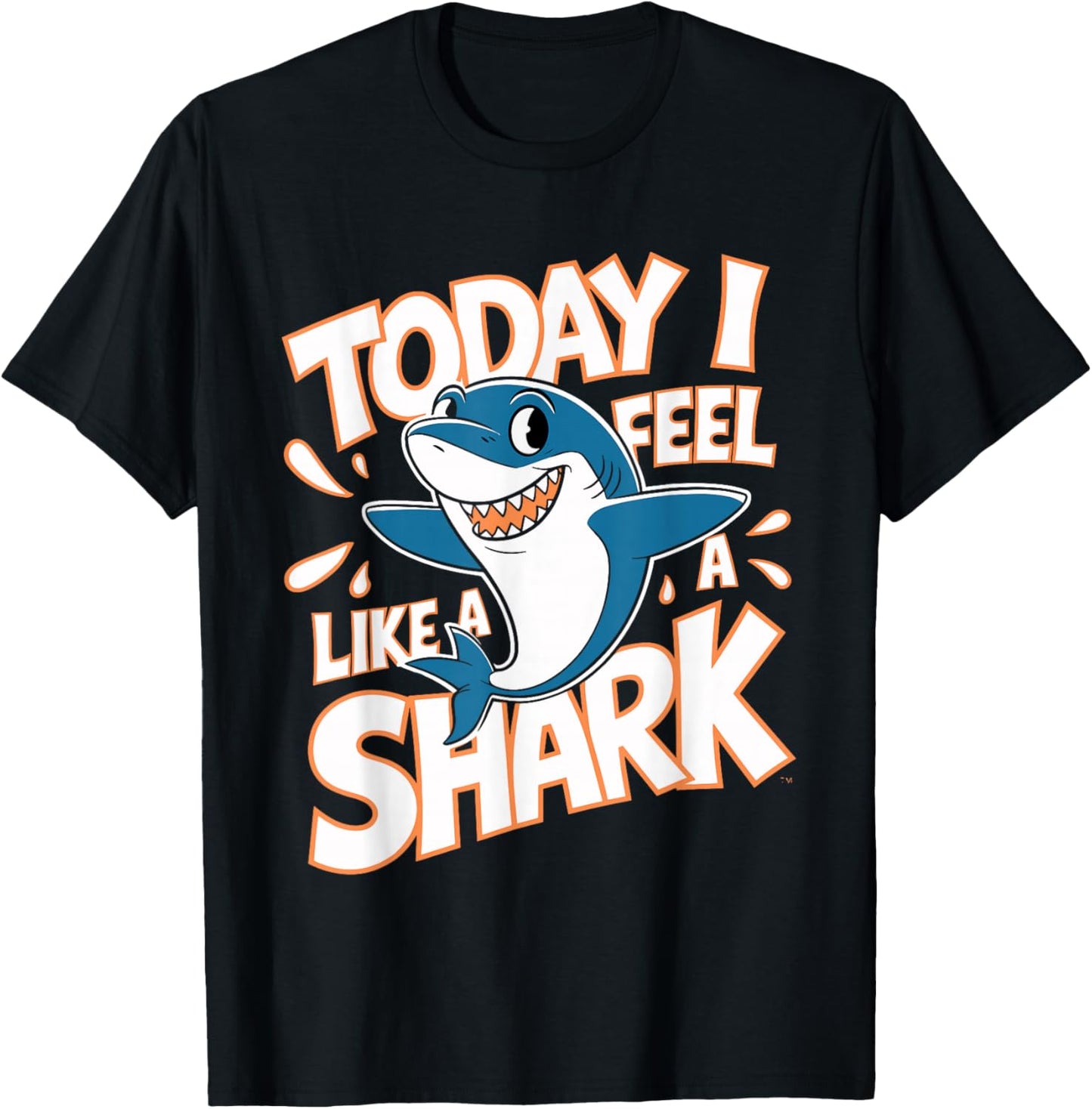 Today I feel like a Shark Design for Children | Kids Shark T-Shirt - T-Shirt | Black