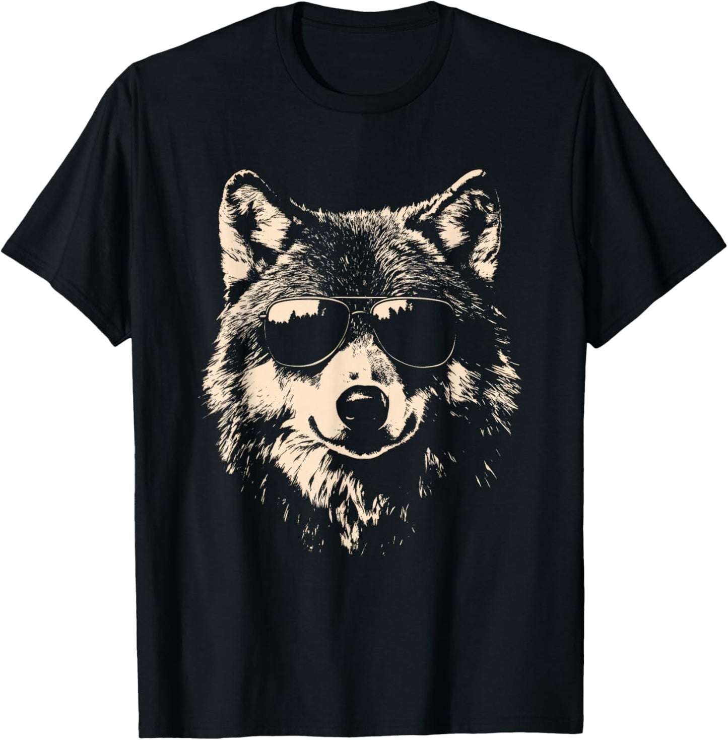 Funny Wolf Cool Rock and Roll Graphic T-Shirt - T-Shirt | Black