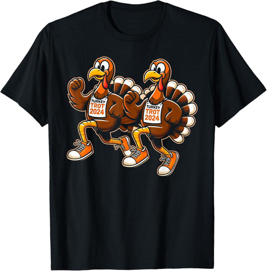 Thanksgiving Turkey Running Outfit Gear Costume Turkey Trot T-Shirt - T-Shirt | Black