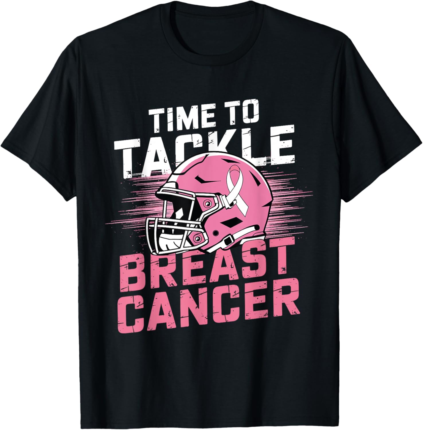 Time to Tackle Breast Cancer shirt Football Helmet Awareness T-Shirt - T-Shirt | Black