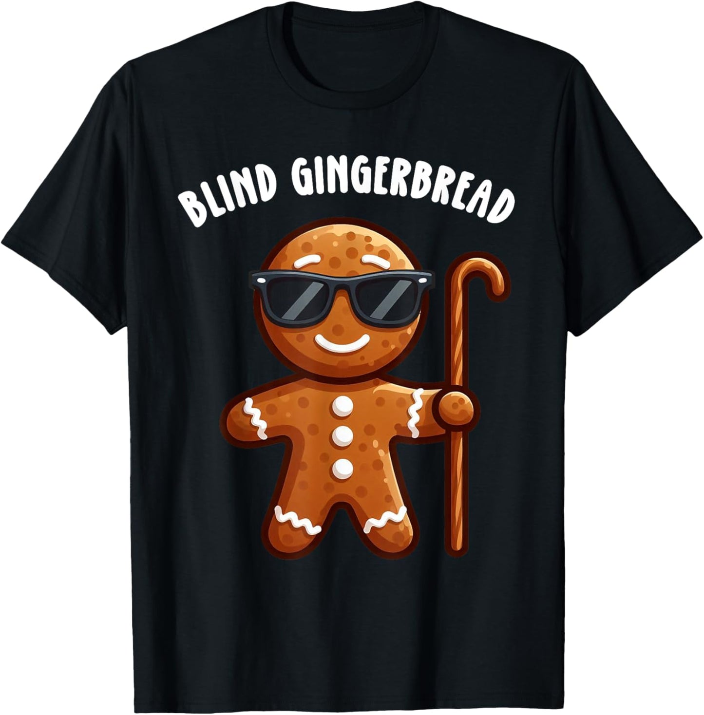 Blind Mice Parody Blind Gingerbread Christmas Family Pajama T-Shirt - T-Shirt | Black