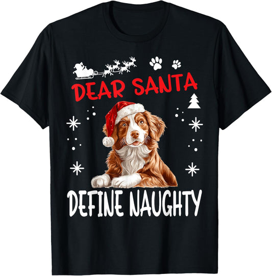 Cute Nova Scotia Duck Tolling Retriever Dog Christmas Dear T-Shirt - T-Shirt | Black