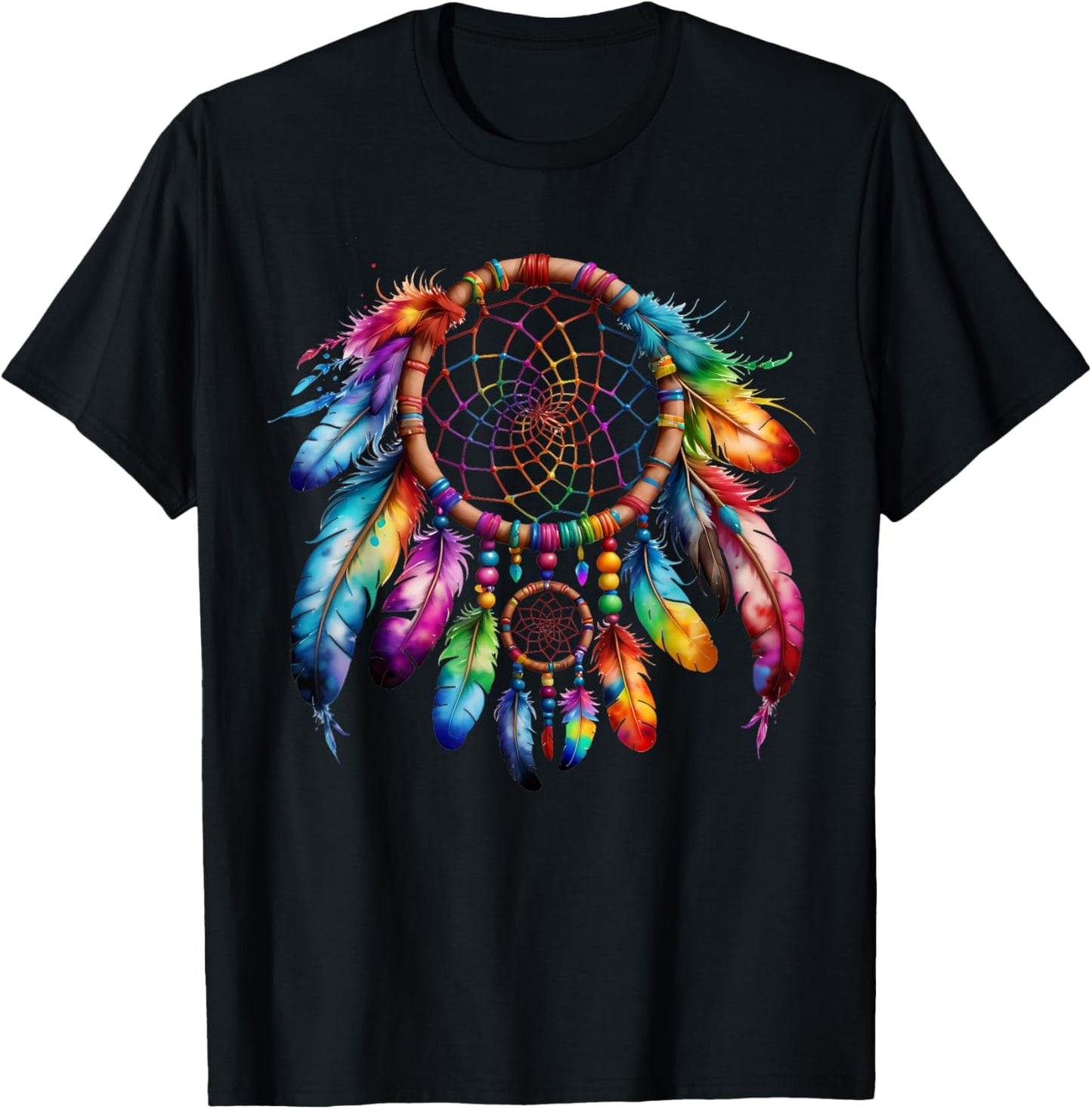 Native American Heritage Month Feather Dreamcatcher T-Shirt - T-Shirt | Black