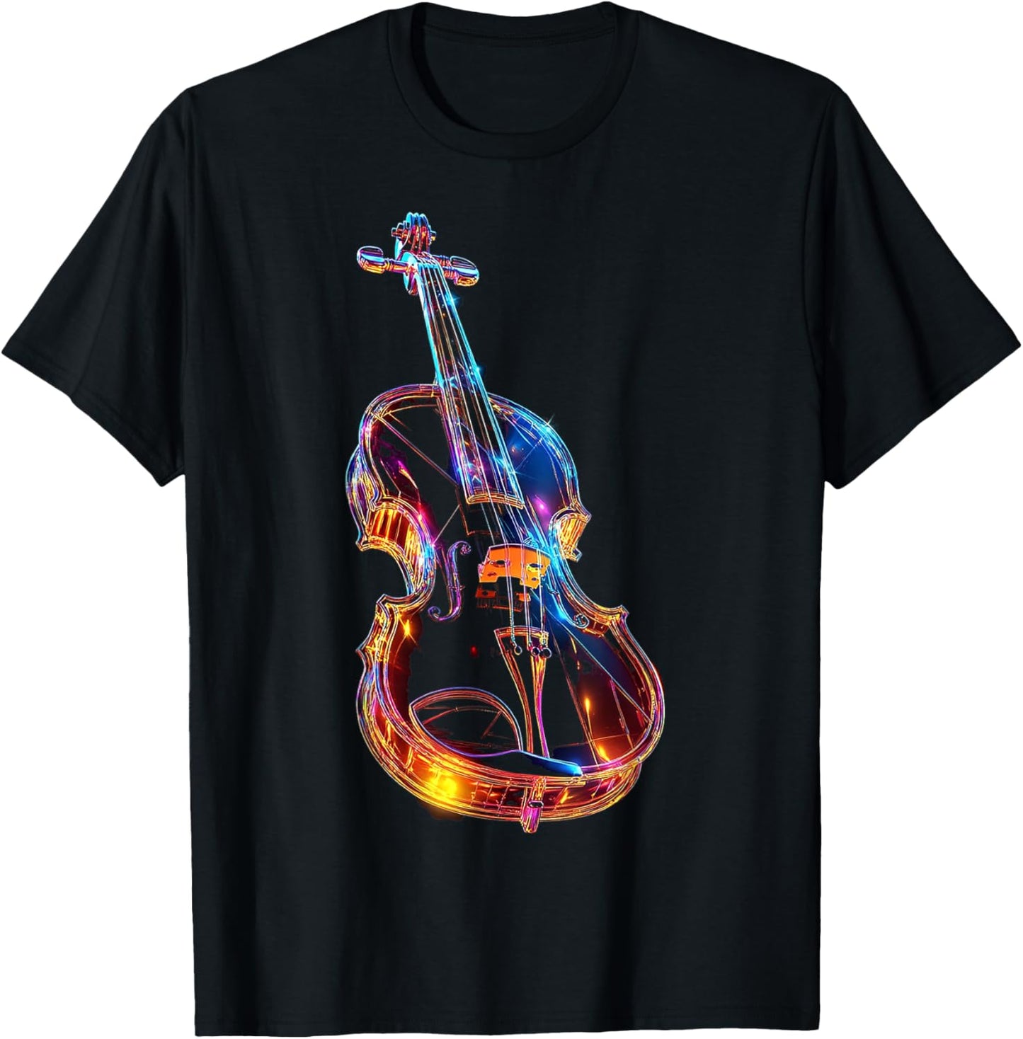 Violin Music Instrument Motif Artwork Violin T-Shirt - T-Shirt | Black