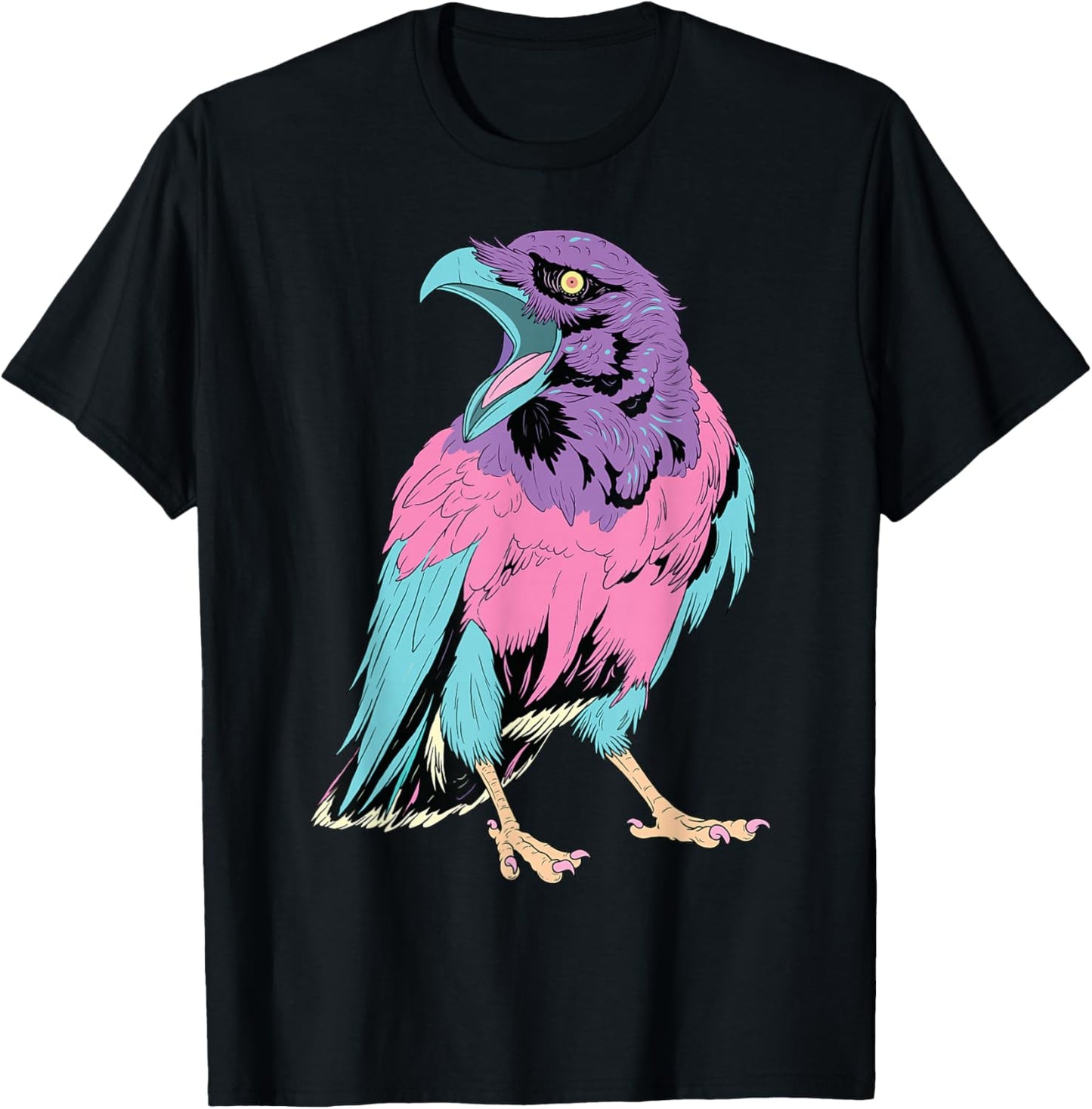 Pastel Goth Crow Shirt Kawaii Creepy Cute Raven Witchy T-Shirt - T-Shirt | Black