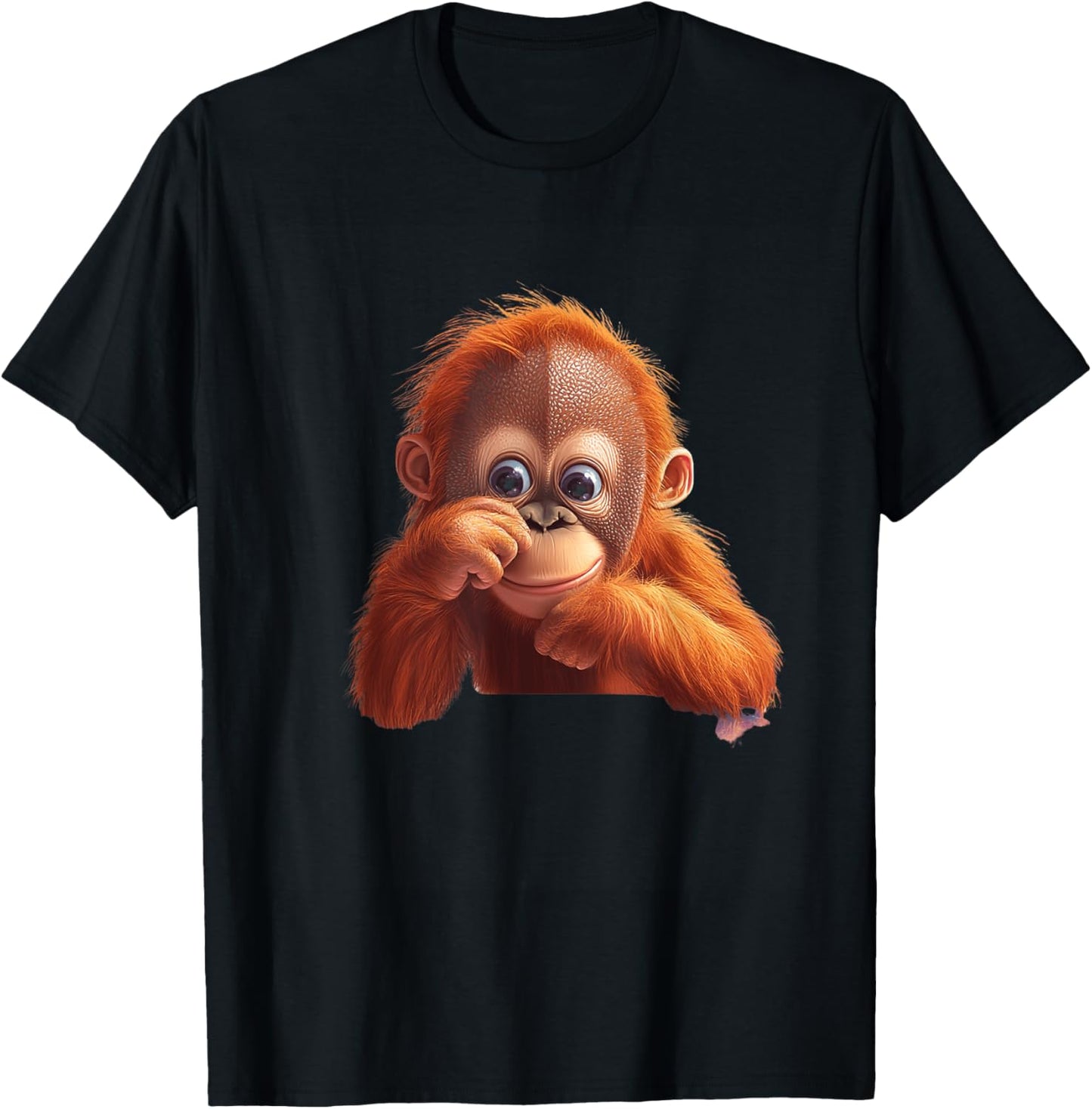 Adorable Playful Baby Orangutan Animal T-Shirt - T-Shirt | Black