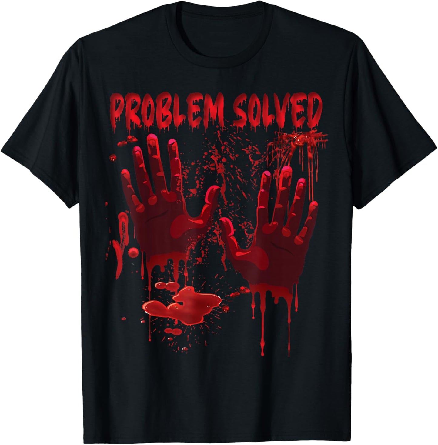 Bloody Hands Costume Men Problem Solved Blood Splatter T-Shirt - T-Shirt | Black