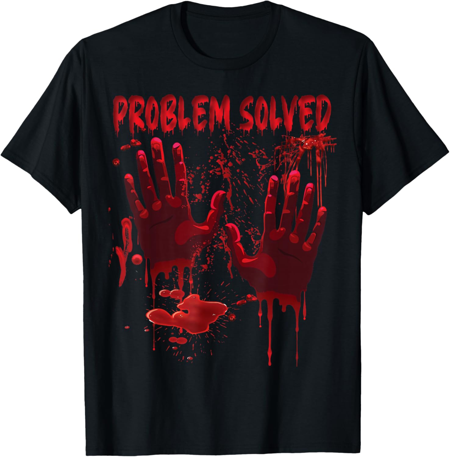 Bloody Hands Costume Men Problem Solved Blood Splatter T-Shirt - T-Shirt | Black