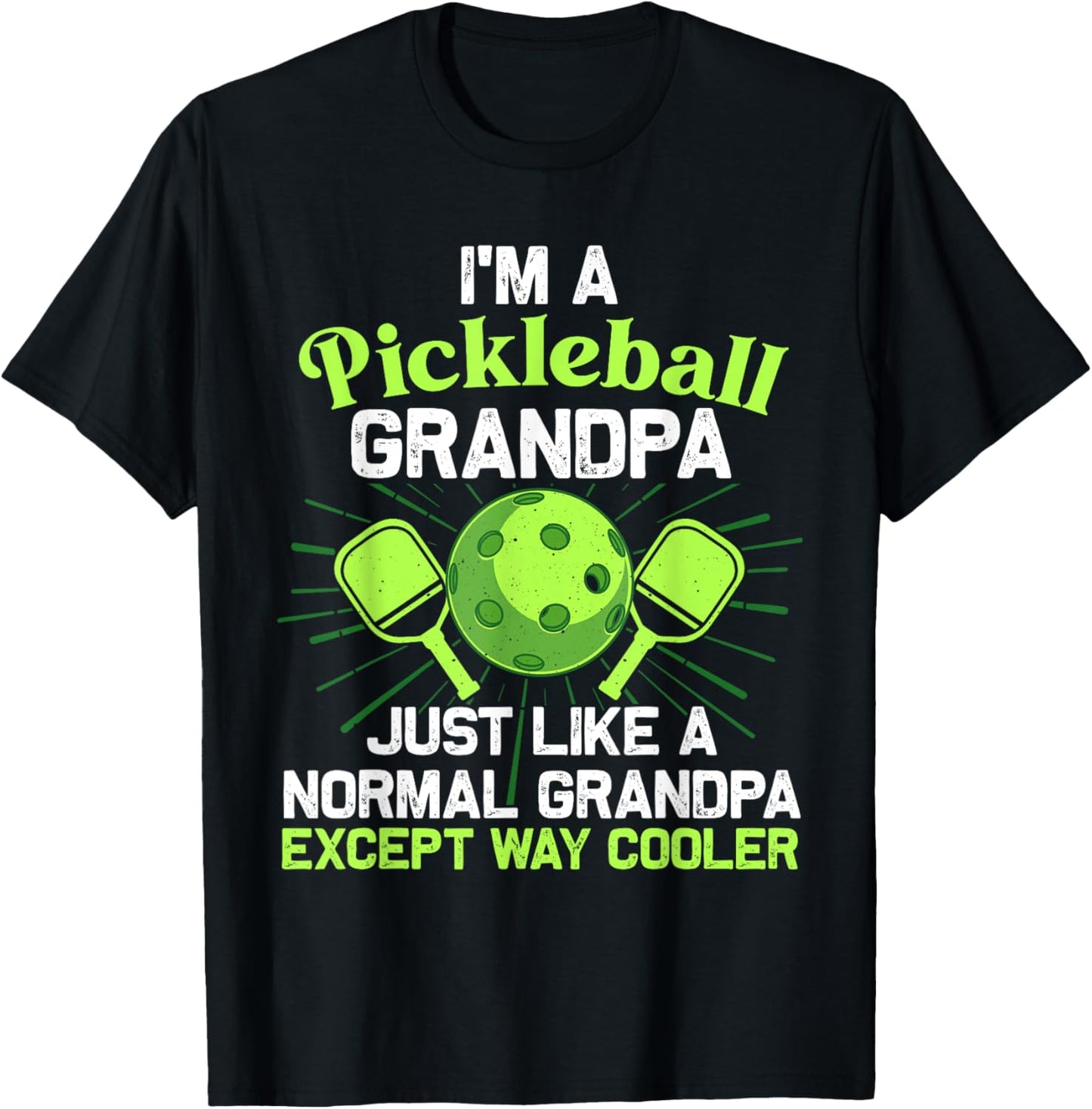Pickleball Art For Grandpa Men Pickle Ball Pickleball Lover T-Shirt - T-Shirt | Black