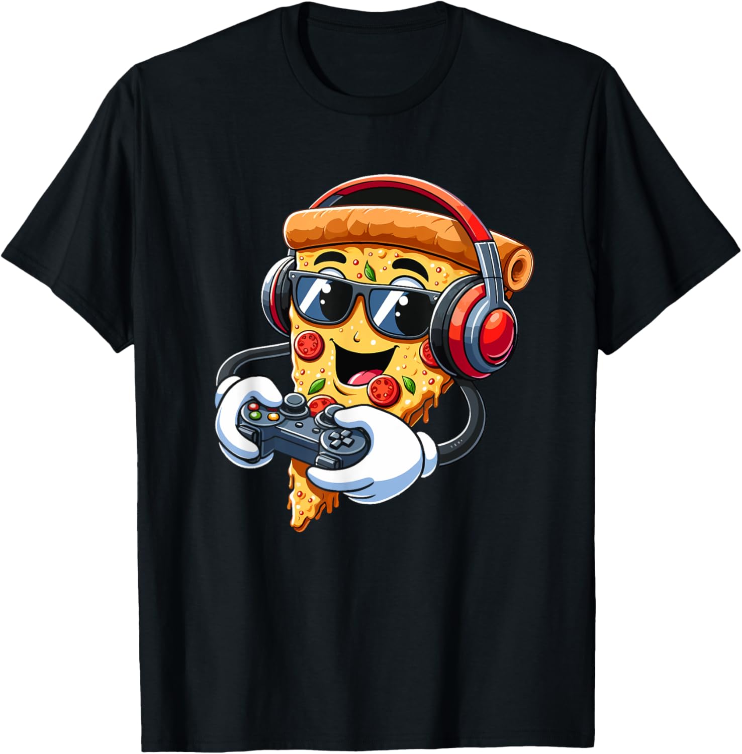 Gamer Pizza Video Gaming Boy Enthusiast Gamer Teen T-Shirt - T-Shirt | Black