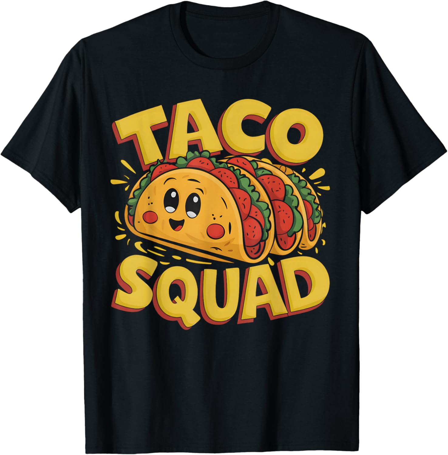 Funny Taco Squad Cute Tacos Mexican Taco Men Women Kids T-Shirt - T-Shirt | Black