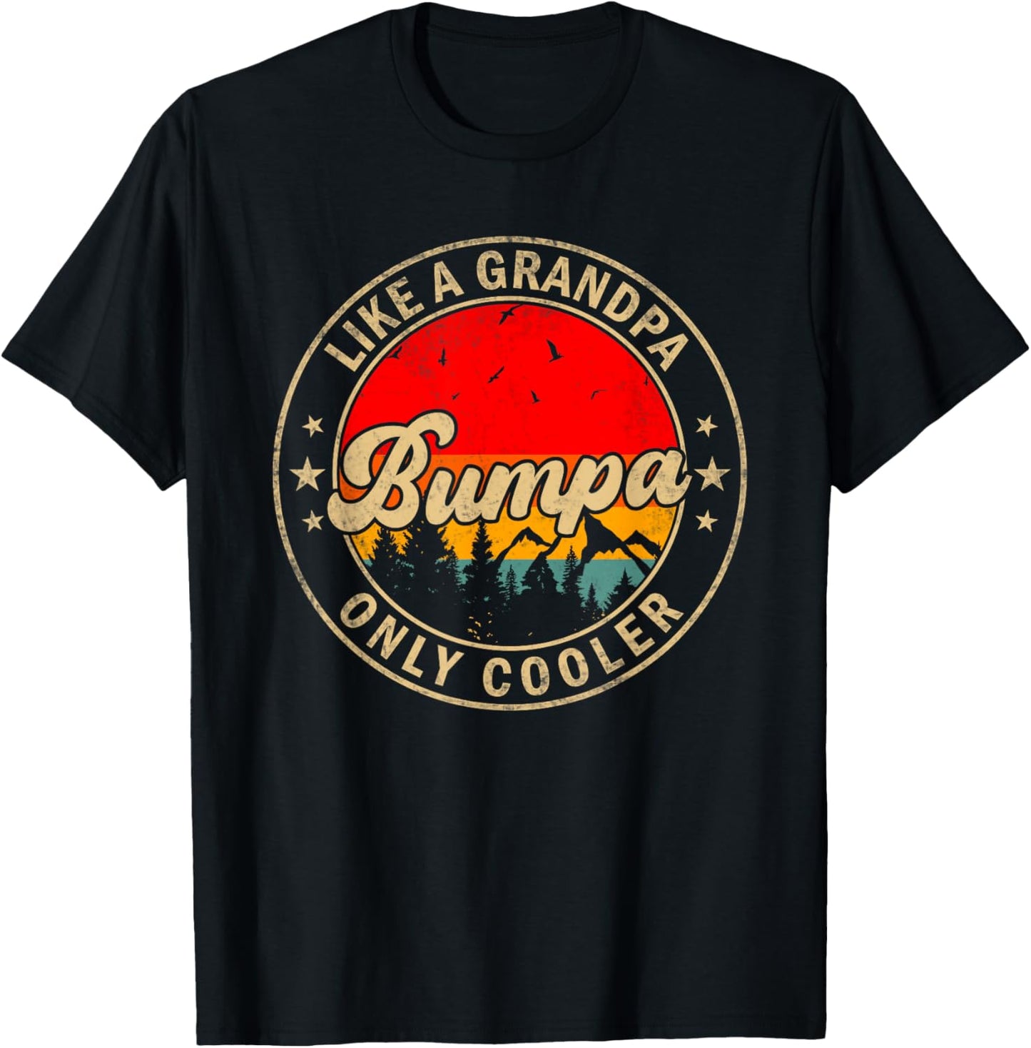 Bumpa Like A Grandpa Only Cooler Funny Papa Grandpa T-Shirt - T-Shirt | Black