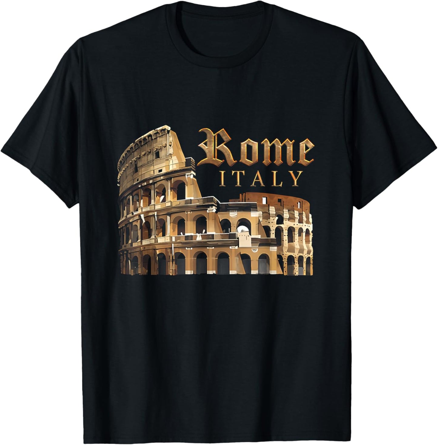 Retro Vintage Roma Italia Colosseum Souvenirs Rome Italy T-Shirt - T-Shirt | Black