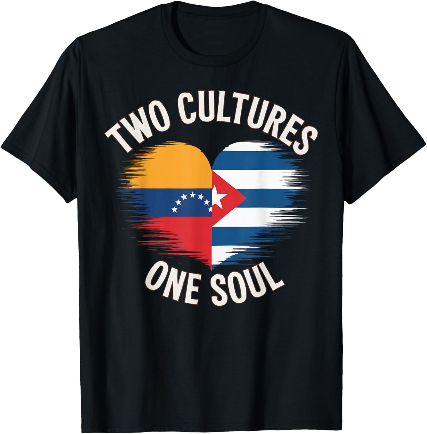 Half Venezuelan Half Cuban Cuba Flag Country Venezuela T-Shirt - T-Shirt | Black