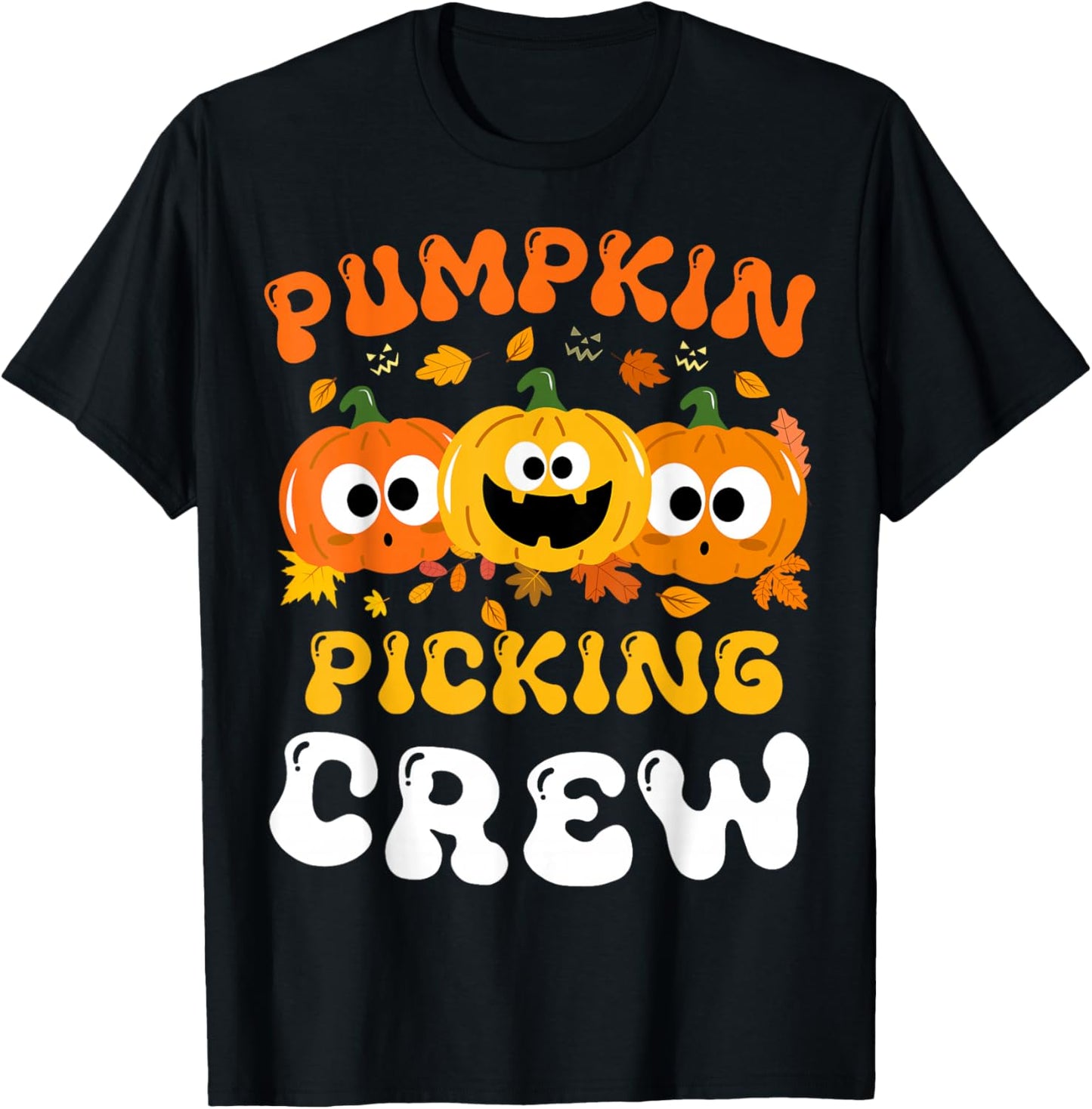 Pumpkin Picking Crew 2025 Funny Cousin Crew Halloween Famer T-Shirt - T-Shirt | Black