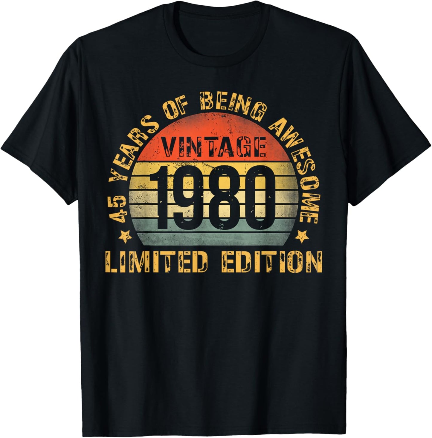 45 Year Birthday Decorations Men Gag 45yr 1980 45th Birthday T-Shirt - T-Shirt | Black