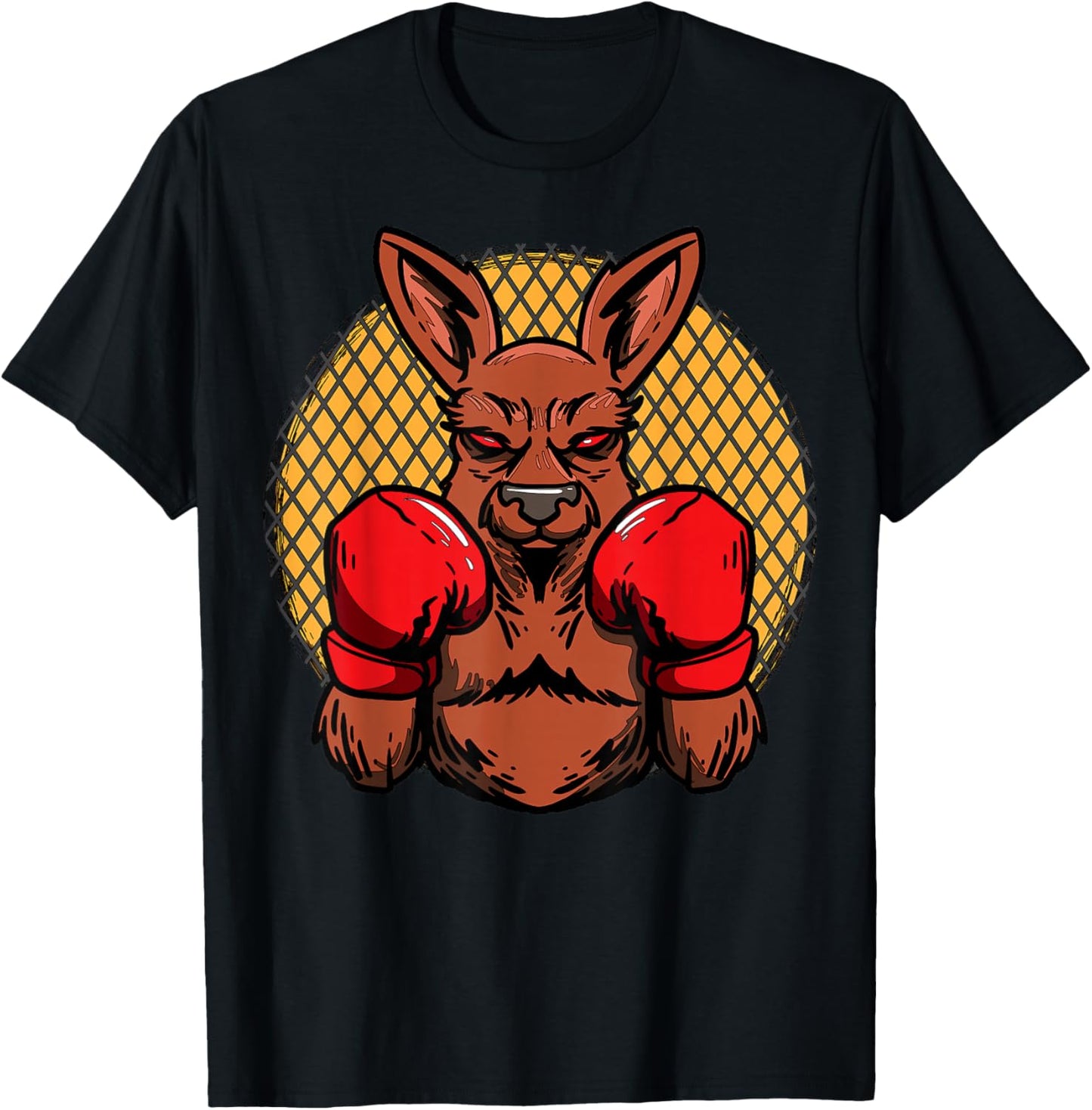 Cartoon Kangaroo Boxer In Boxing Gloves For Adults T-Shirt - T-Shirt | Black
