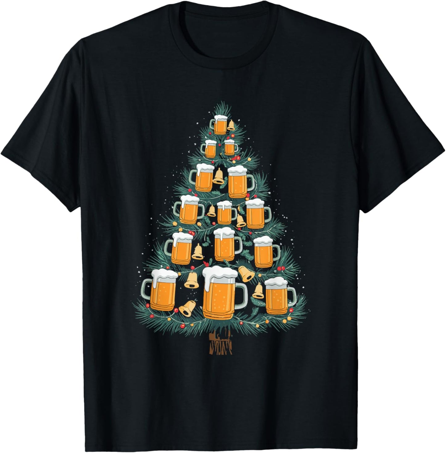 Beer Christmas Tree T-Shirt - T-Shirt | Black