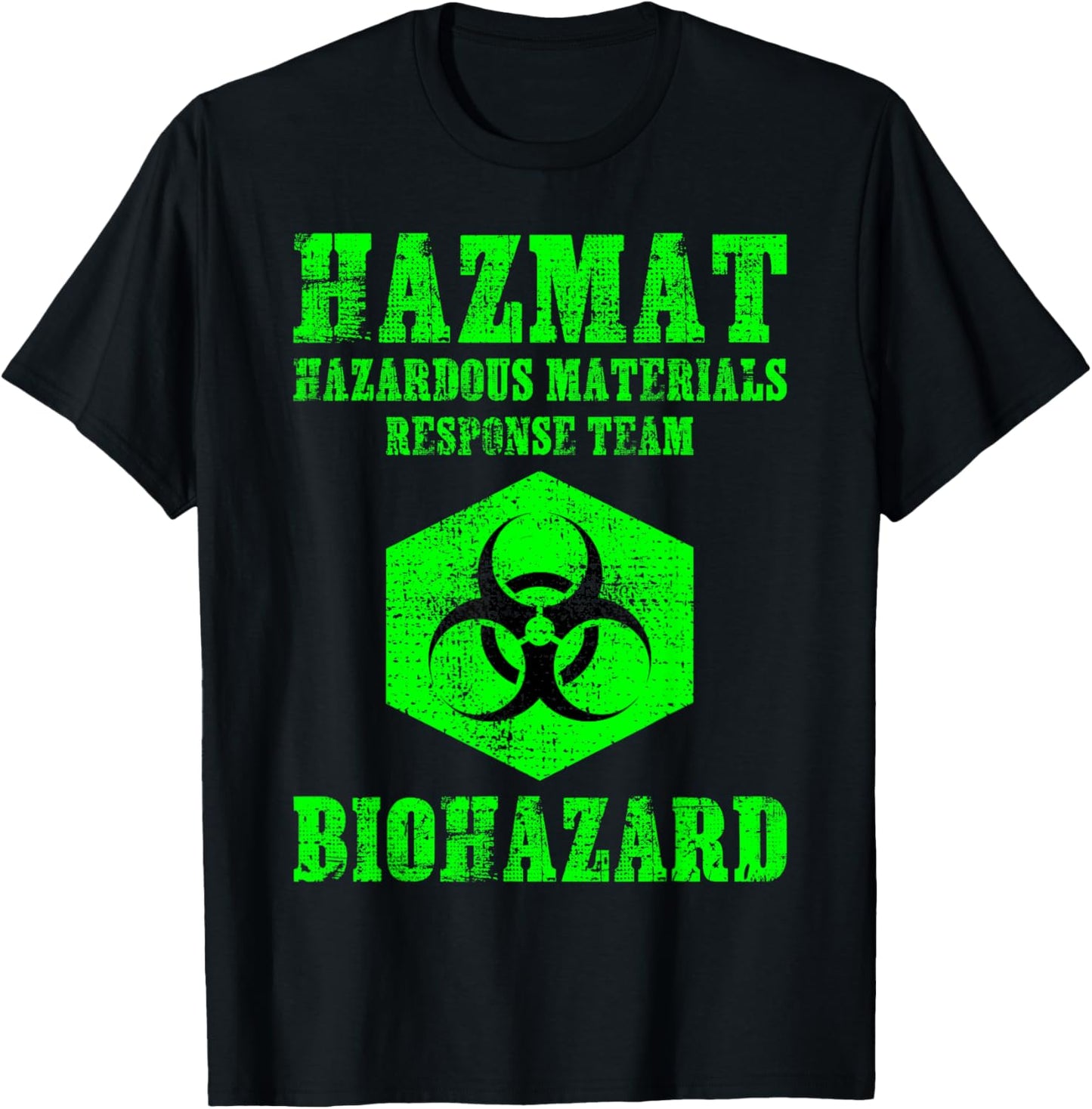 Hazardous Material Hazmat Response Team Grunge Biohazard T-Shirt - T-Shirt | Black