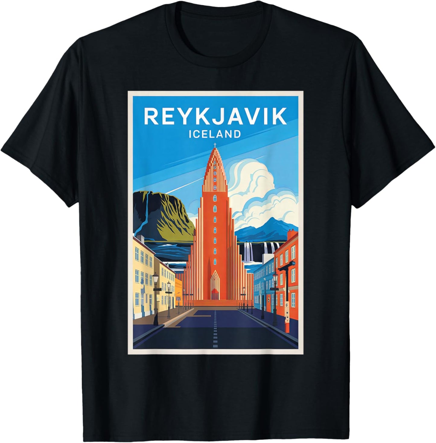 Reykjavik Iceland Vintage Travel Design for Fans T-Shirt - T-Shirt | Black