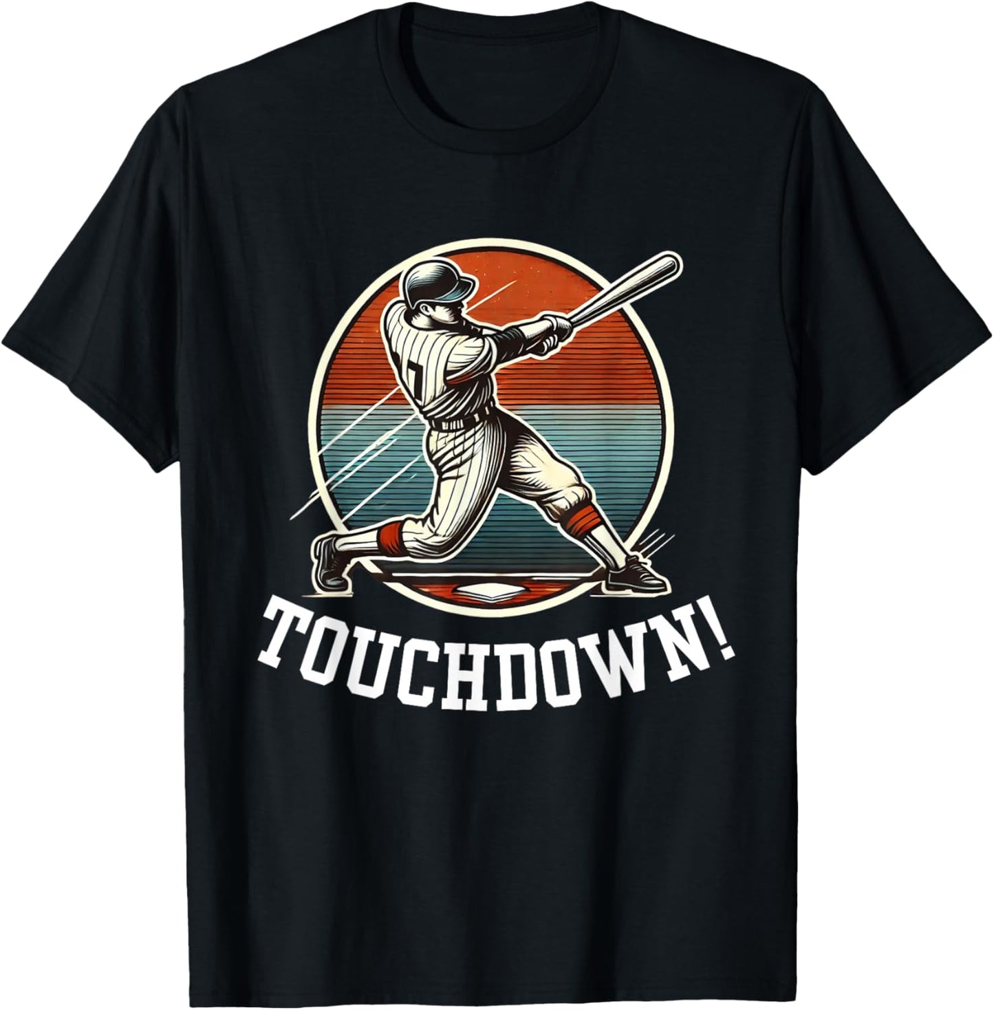 Touchdown Homerun Sports Mash Up Football Baseball Funny T-Shirt - T-Shirt | Black