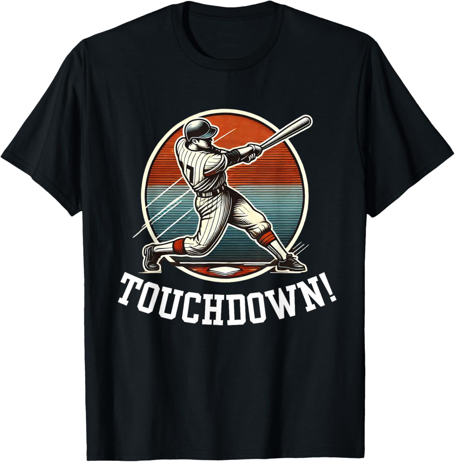 Touchdown Homerun Sports Mash Up Football Baseball Funny T-Shirt - T-Shirt | Black