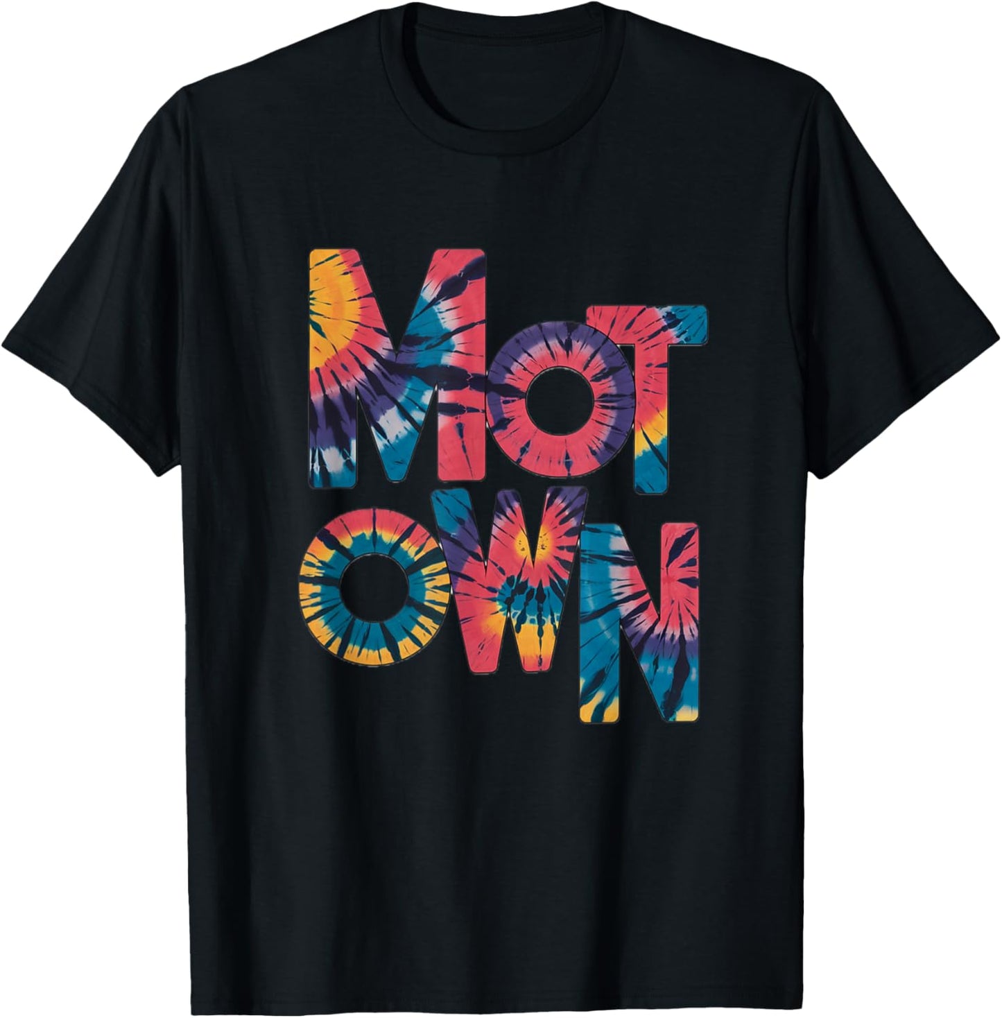 Motown Tie Dye Vintage Inspired Detroit Michigan 60s Retro T-Shirt - T-Shirt | Black