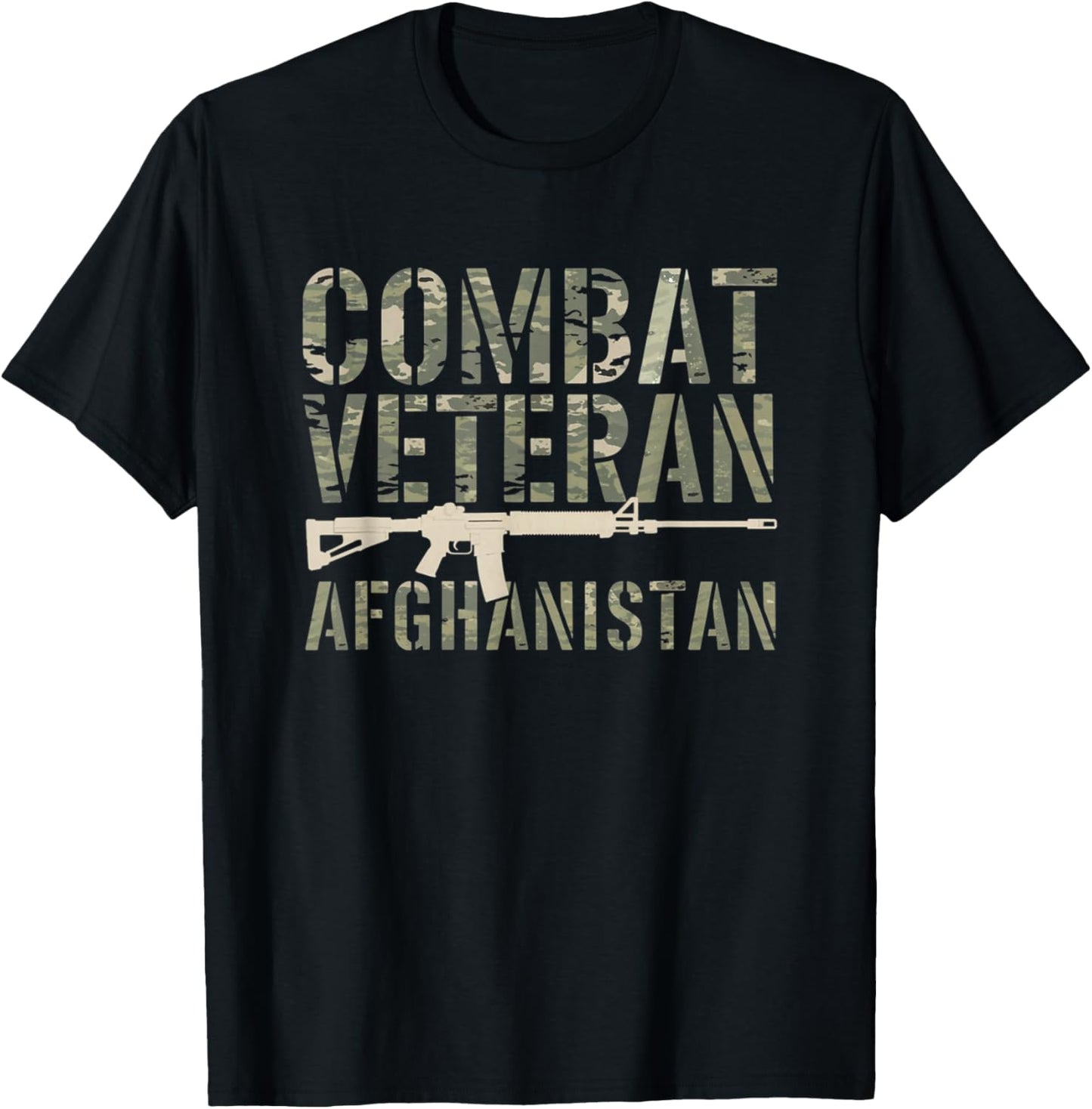 Combat Veteran Afghanistan Gulf War US Military Veteran T-Shirt - T-Shirt | Black