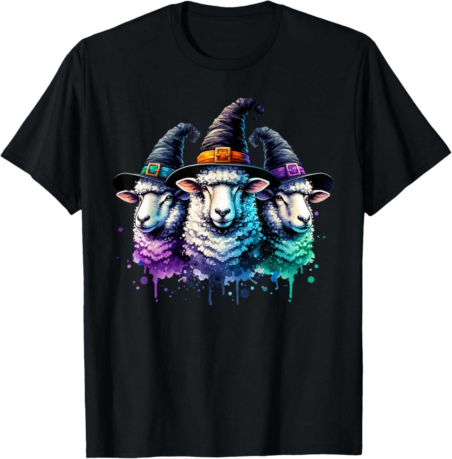 Funny Sheep Witch Halloween Costume Spooky Season Men Women T-Shirt - T-Shirt | Black