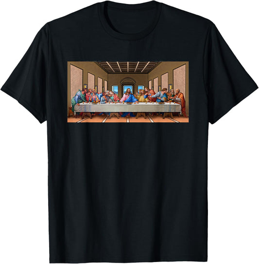 The Last Supper Jesus Christ Leonardo Da Vinci Painting T-Shirt - T-Shirt | Black