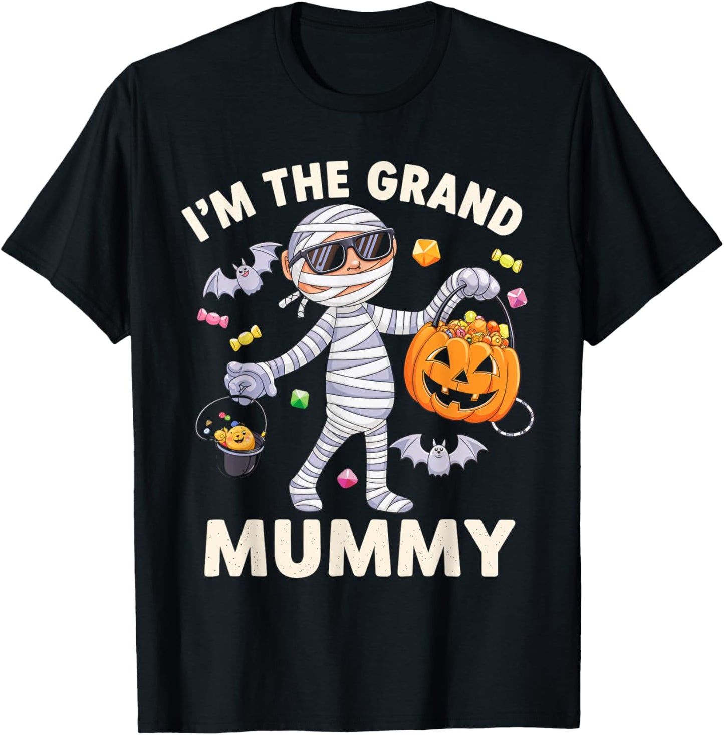 I'm The Grand Mummy Halloween Costume Mummy Candy T-Shirt - T-Shirt | Black