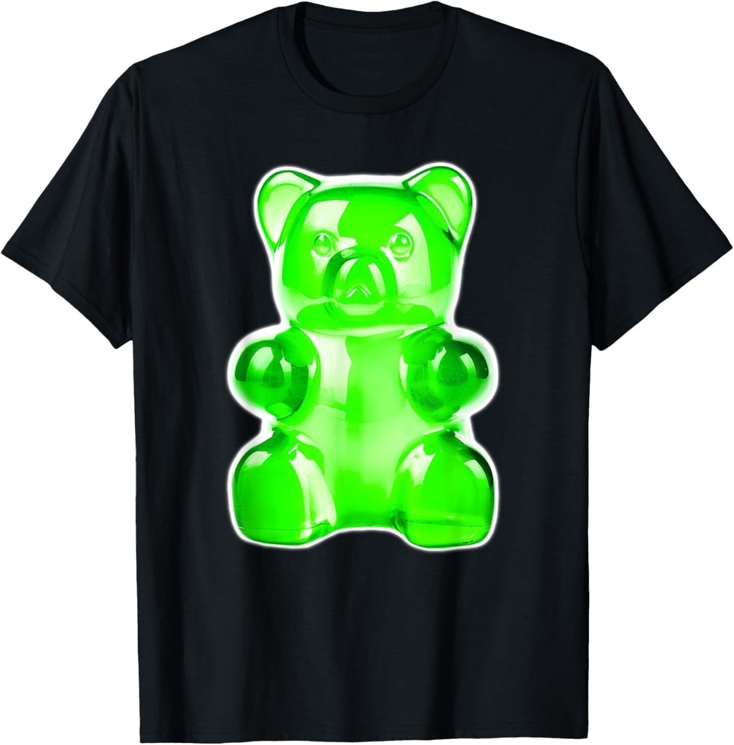 Green Gummy Bear Candy T-Shirt - T-Shirt | Black