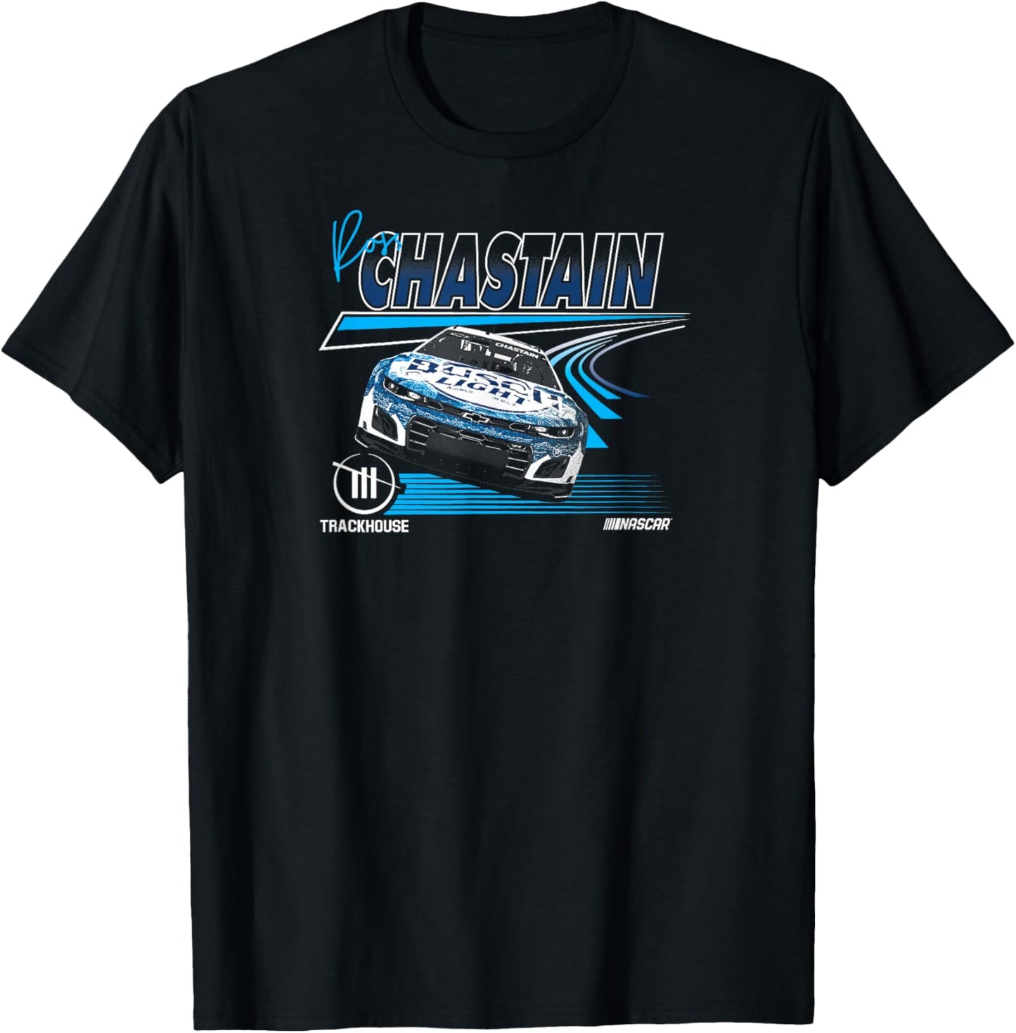 NASCAR - Ross Chastain Trackhouse Race Lines Black T-Shirt - T-Shirt | Black
