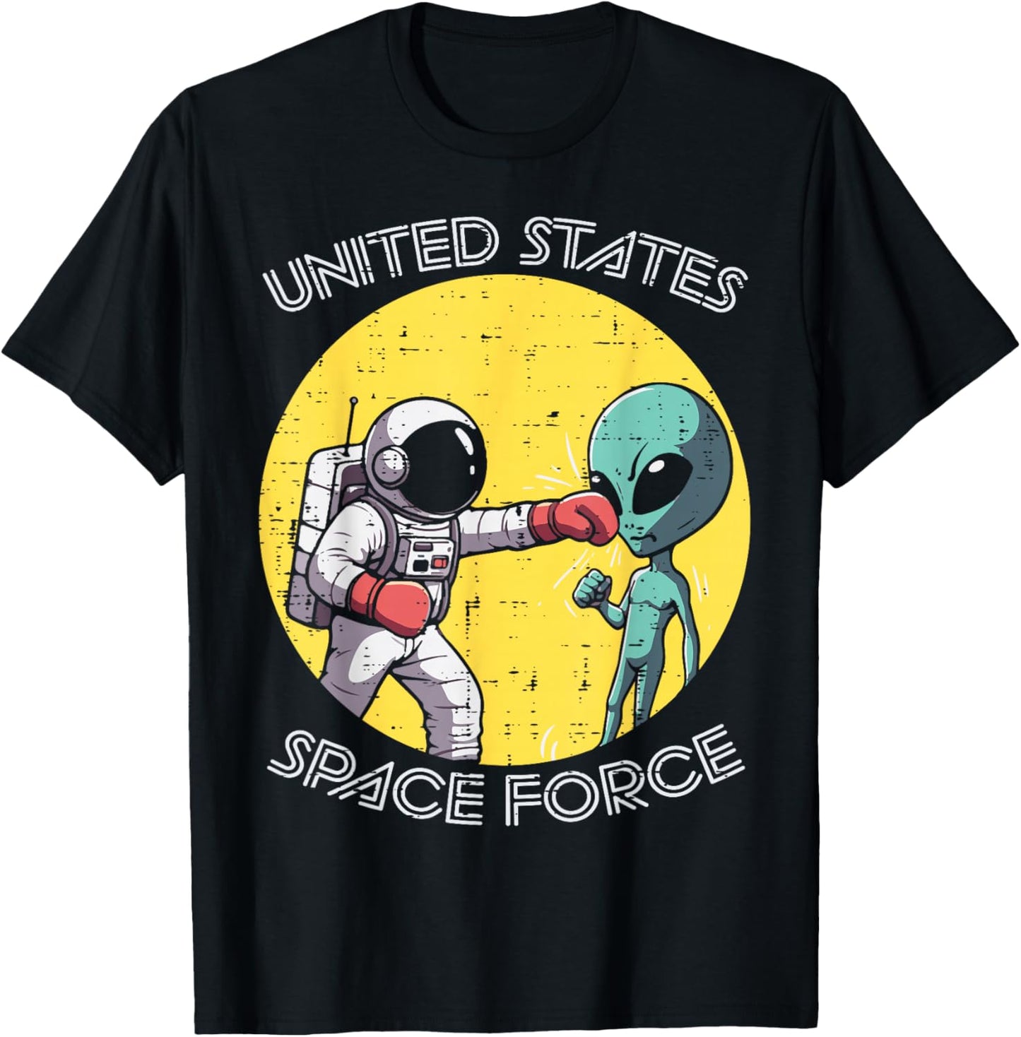 Astronaut Punch Alien United States Space Force Men Boys Kid T-Shirt - T-Shirt | Black