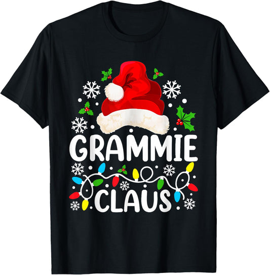 Grammie Claus Funny Christmas Family Matching Grandma T-Shirt - T-Shirt | Black