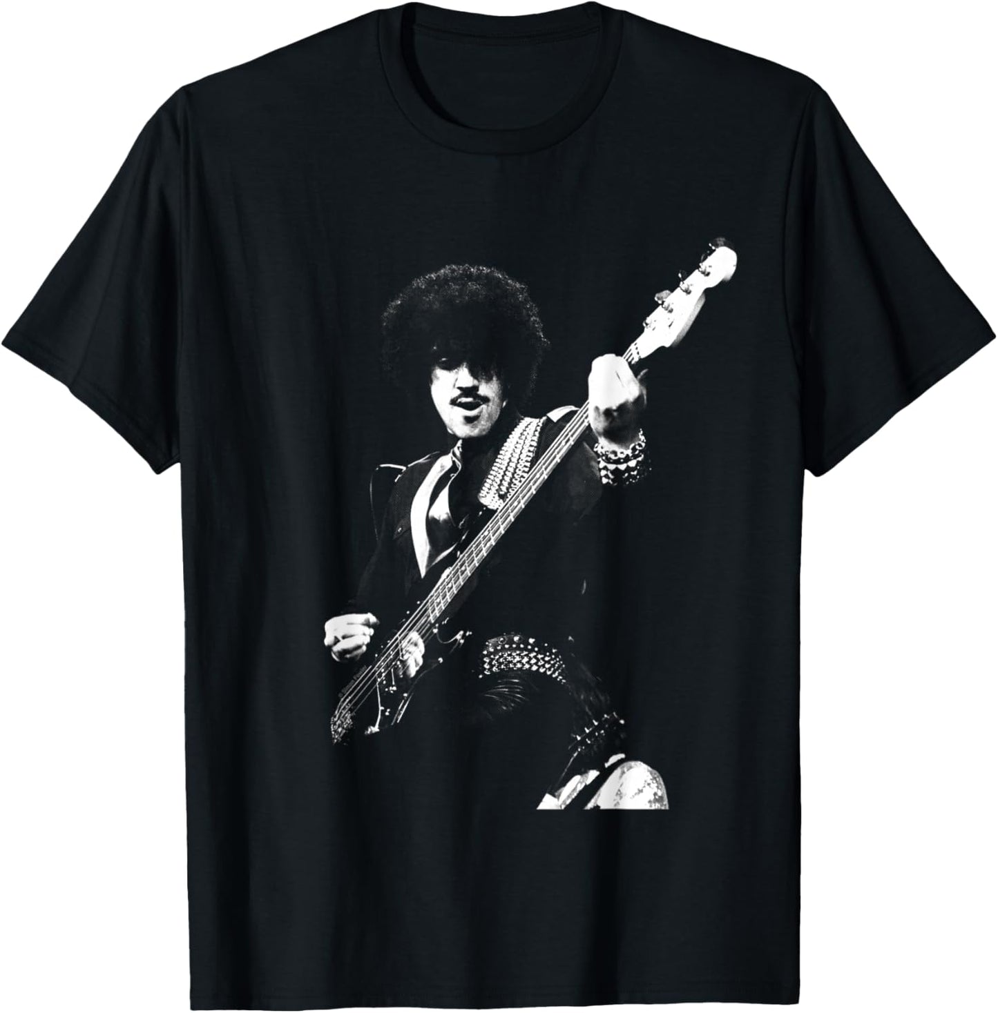 Thin Lizzy Bassist Phil Linot Live by Simon Fowler T-Shirt - T-Shirt | Black