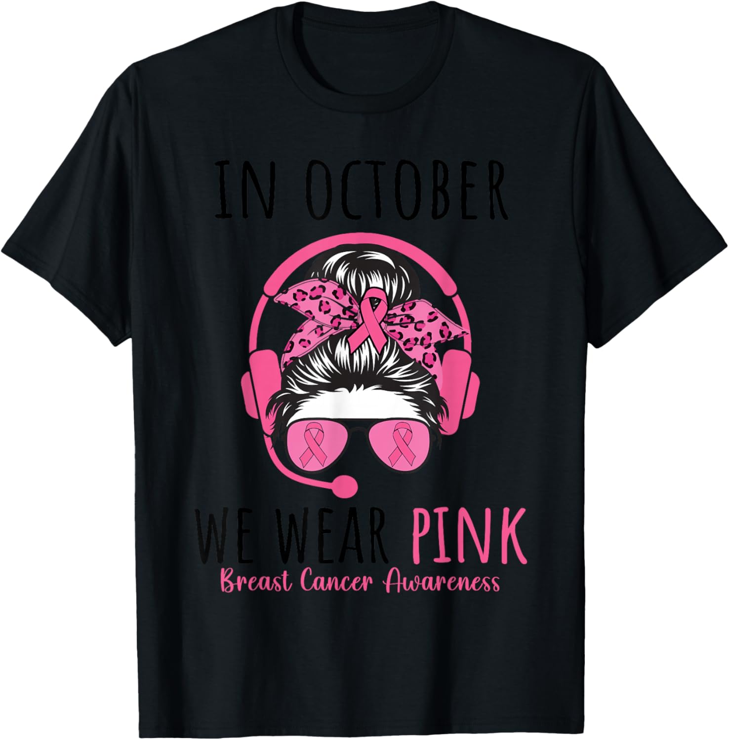 Dispatcher Breast Cancer Awareness Pink Ribbon Women T-Shirt - T-Shirt | Black