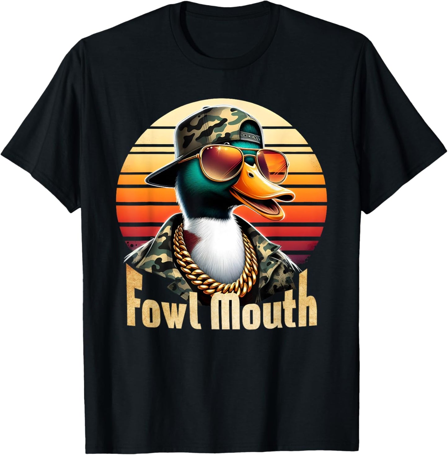 Fowl Mouth Duck Hunting Goose Hunt Funny Duck Hunter T-Shirt - T-Shirt | Black