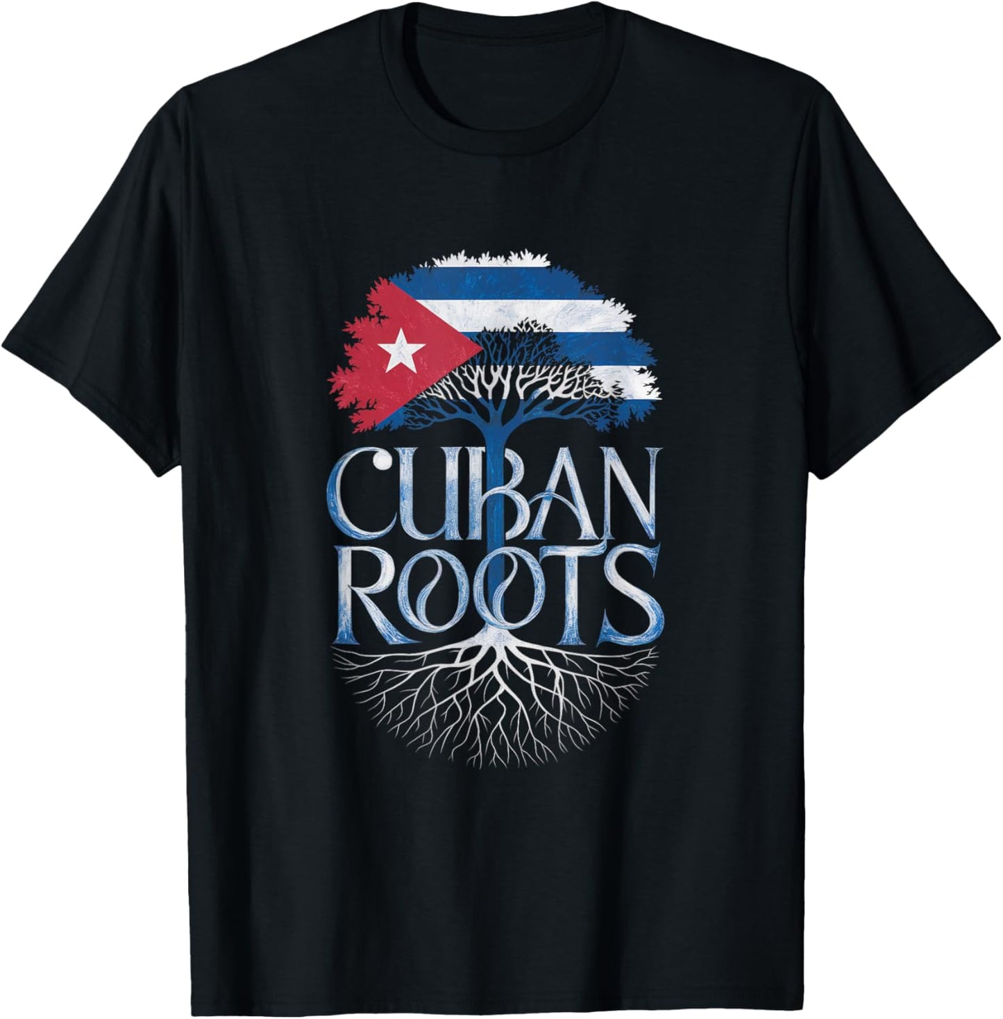 Cuban Roots - Cuba Flag Colors Family Tree Souvenir T-Shirt - T-Shirt | Black