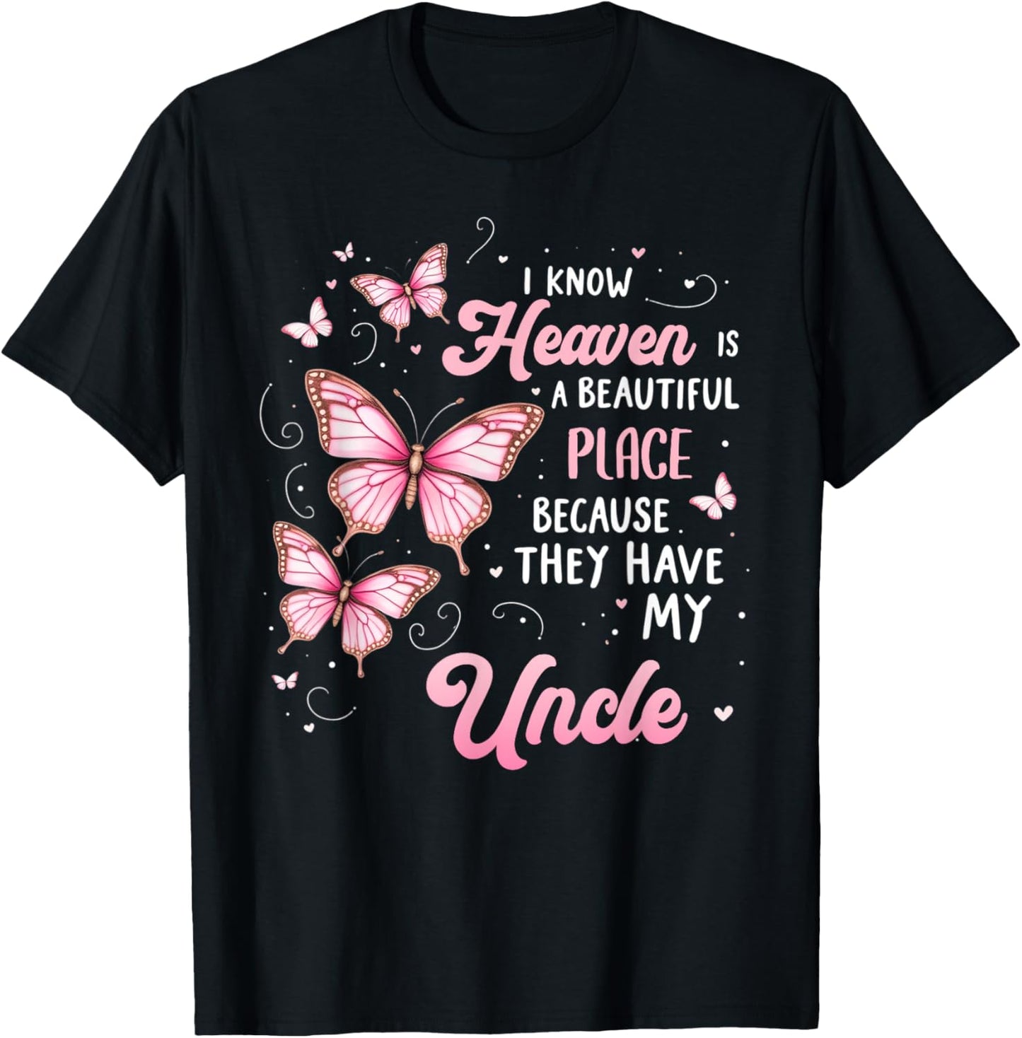 Uncle Is My Guardian Angel In Heaven Memorial Day Men Women T-Shirt - T-Shirt | Black