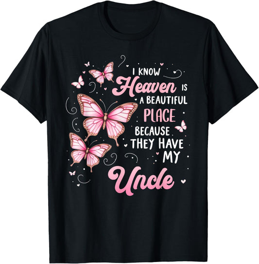 Uncle Is My Guardian Angel In Heaven Memorial Day Men Women T-Shirt - T-Shirt | Black