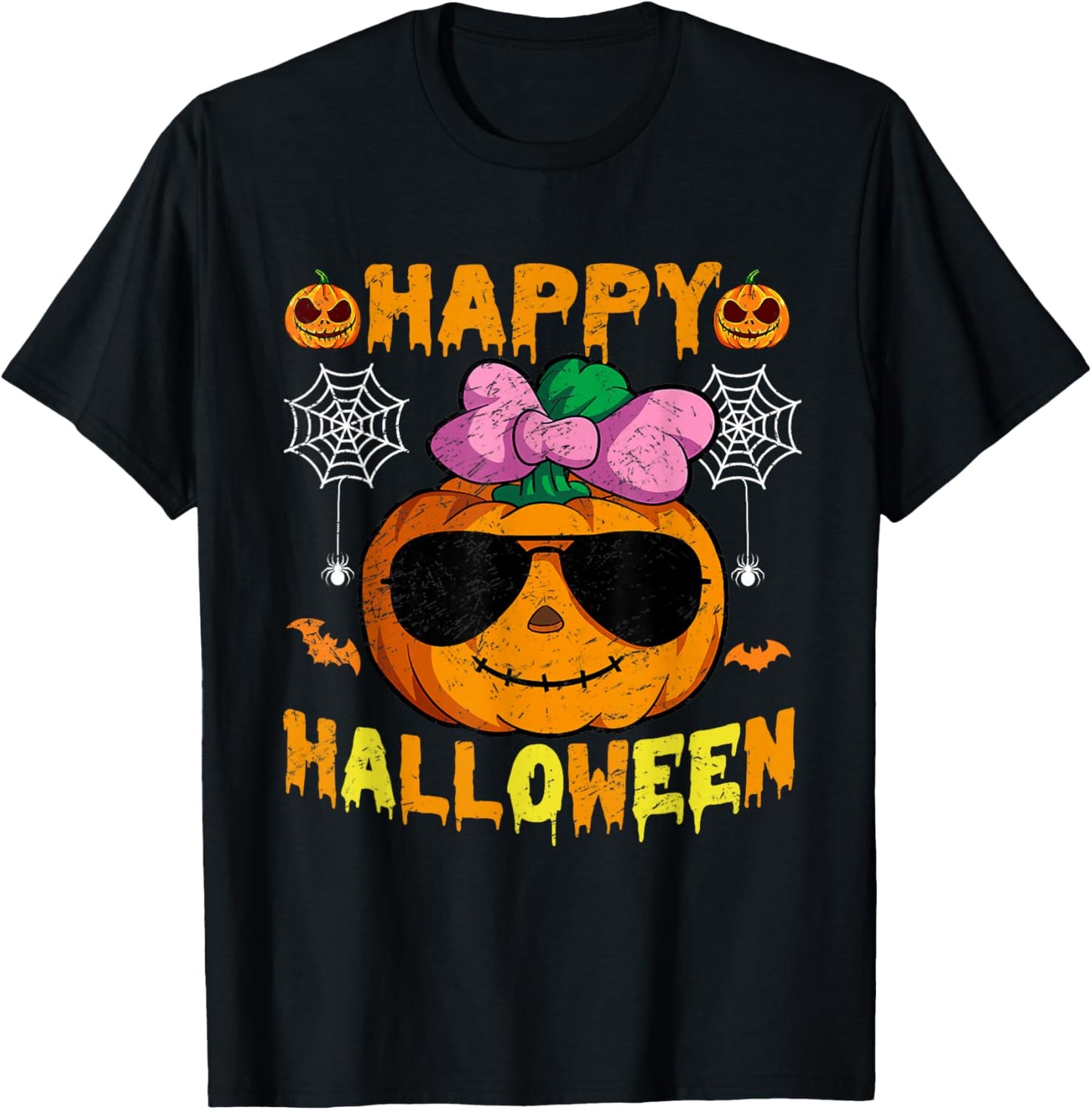 Funny Halloween Trick Or Treat Pumpkin Happy Halloween 2025 T-Shirt - T-Shirt | Black