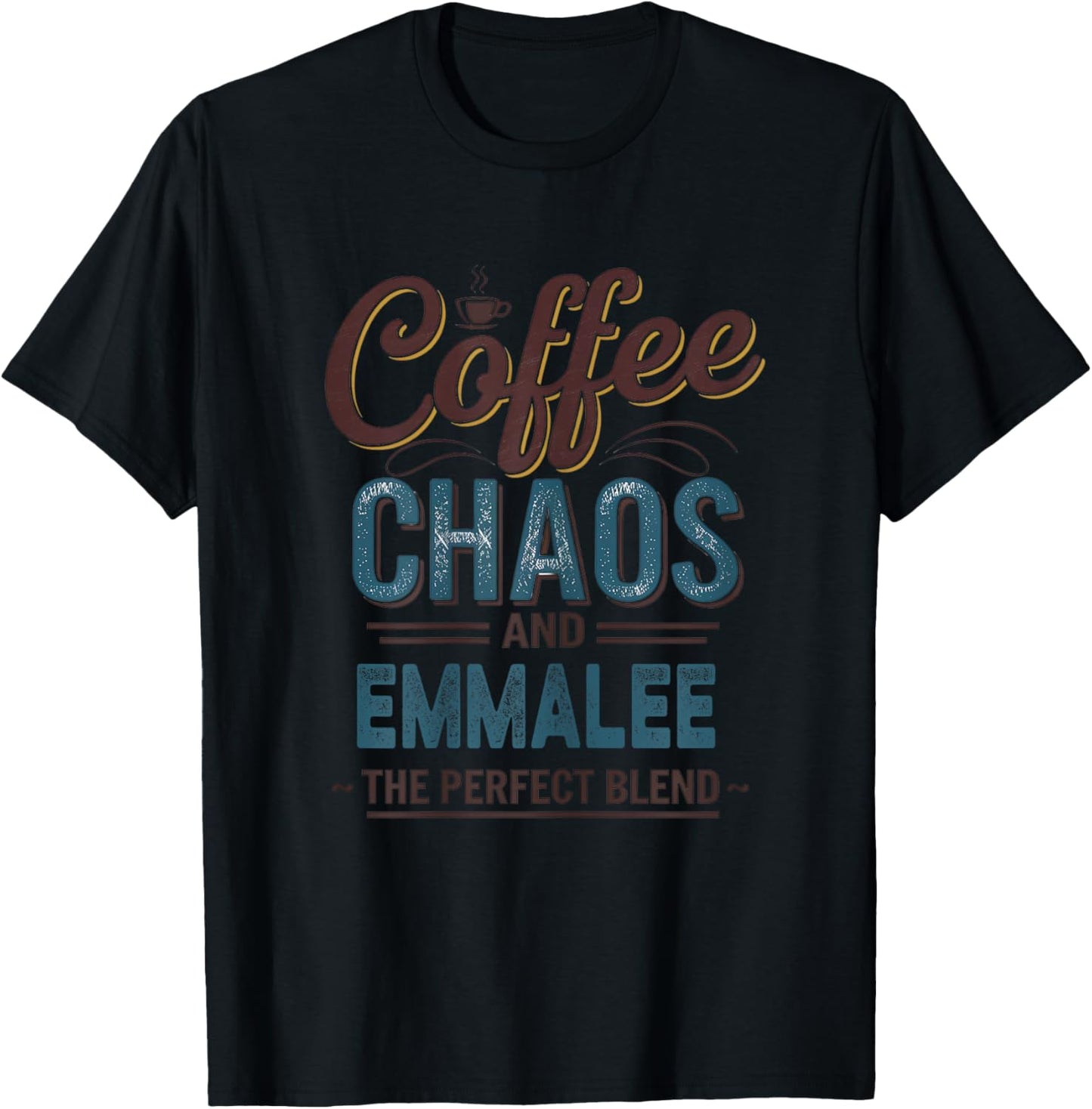 EMMALEE Personalized Cute Coffee Girls EMMALEE Name T-Shirt - T-Shirt | Black
