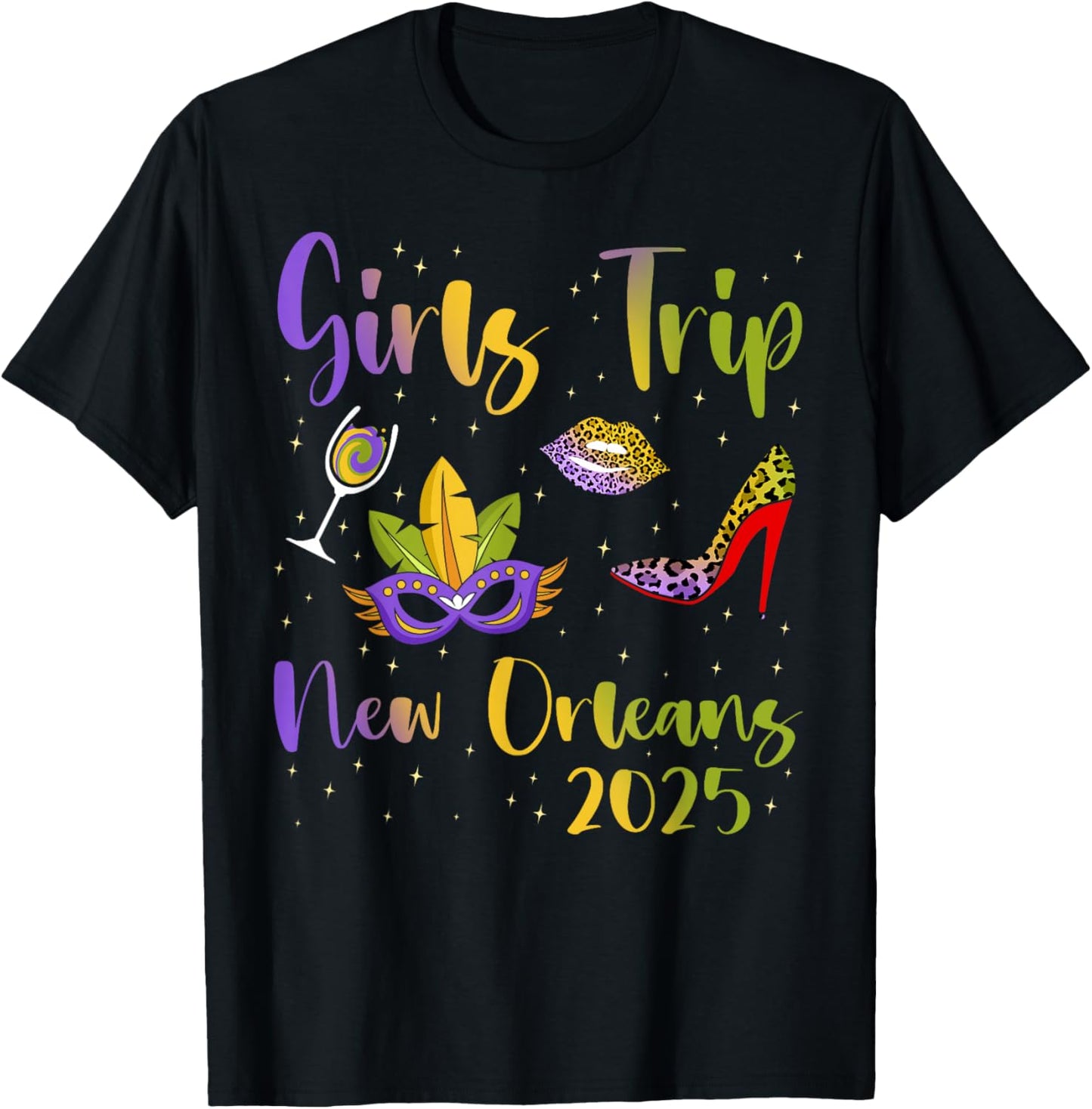 New Orleans Girls Trip 2025 Bachelor Besties Party Matching T-Shirt - T-Shirt | Black