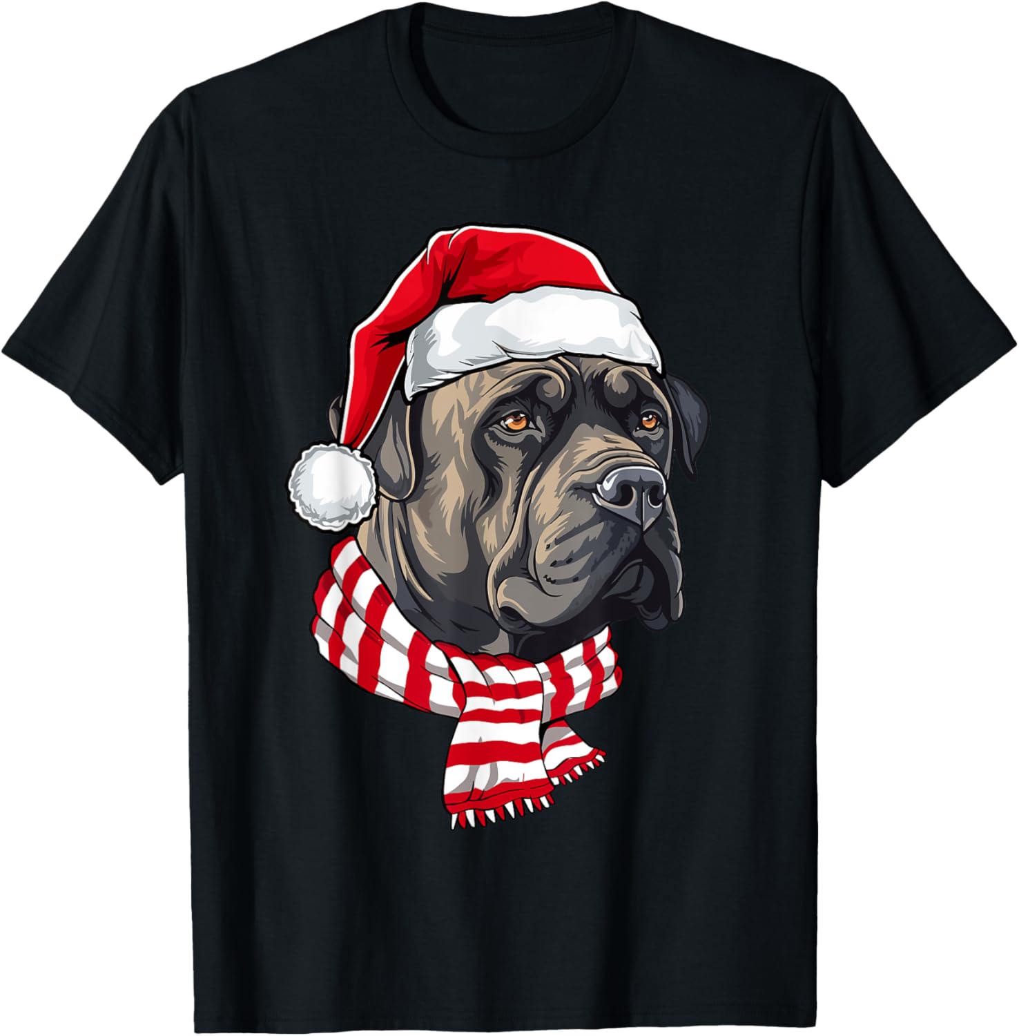 Santa Cane Corso Christmas Dog Lover Men Women Kids T-Shirt - T-Shirt | Black