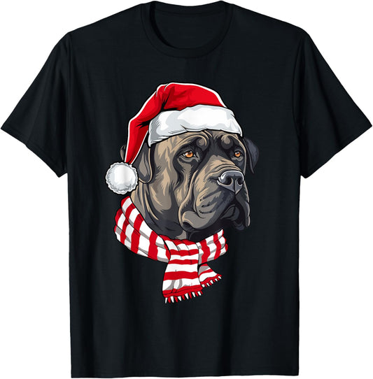 Santa Cane Corso Christmas Dog Lover Men Women Kids T-Shirt - T-Shirt | Black